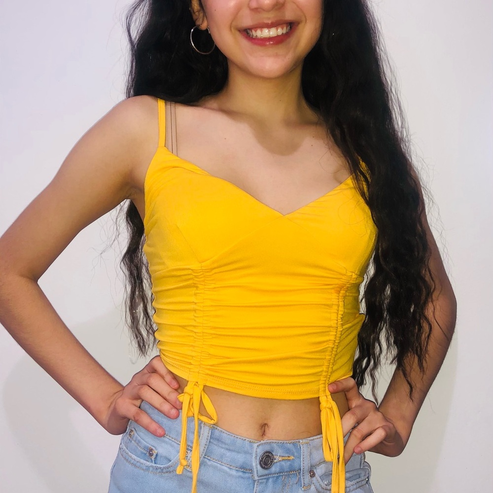 Yellow crop top available in size M-XL